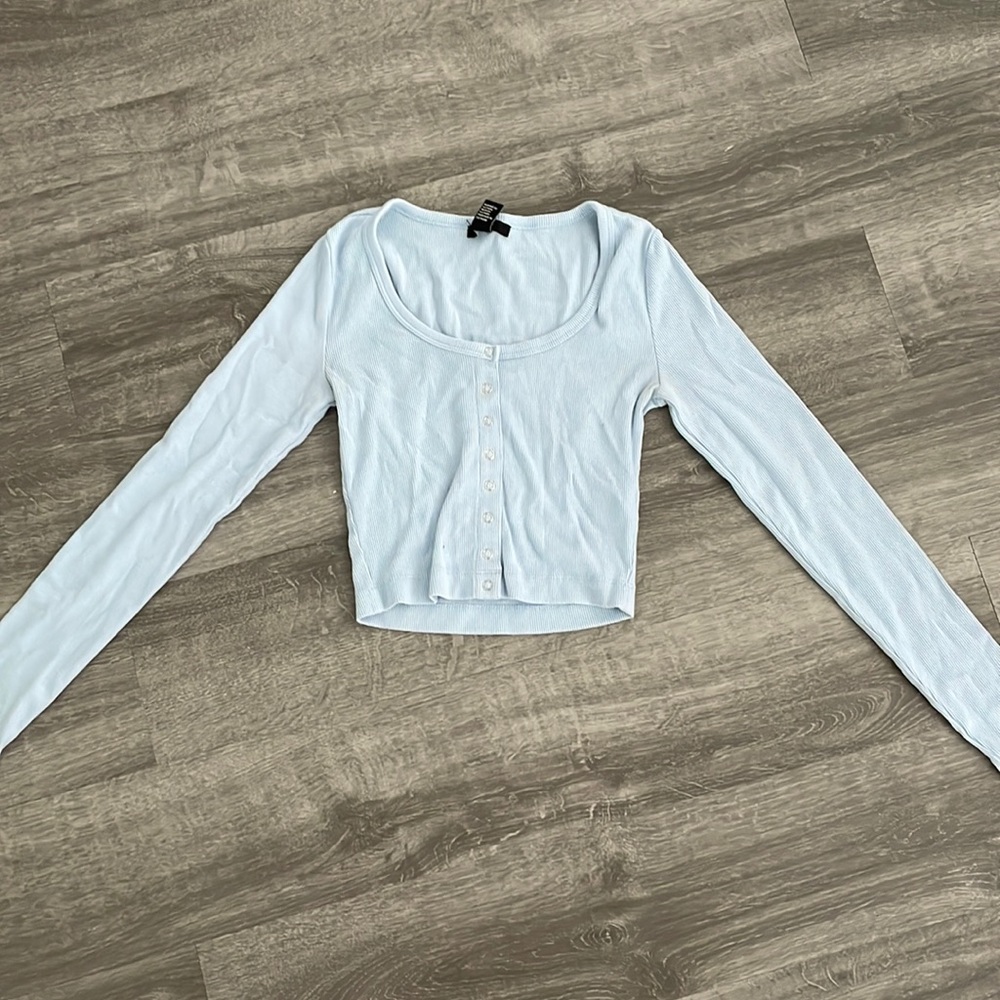 Forever 21 blue ribbed top